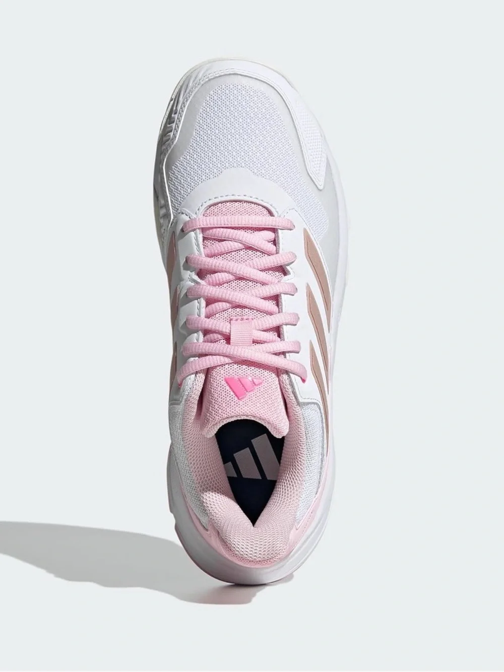 adidas Women's Pink and White Athletic Sneakers- Courtjam3